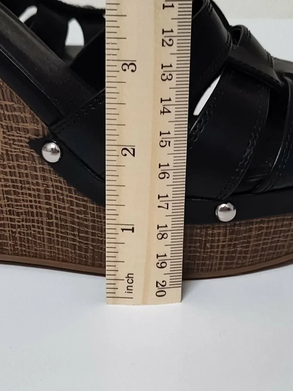 GBG Black platform wedge sandals size 8